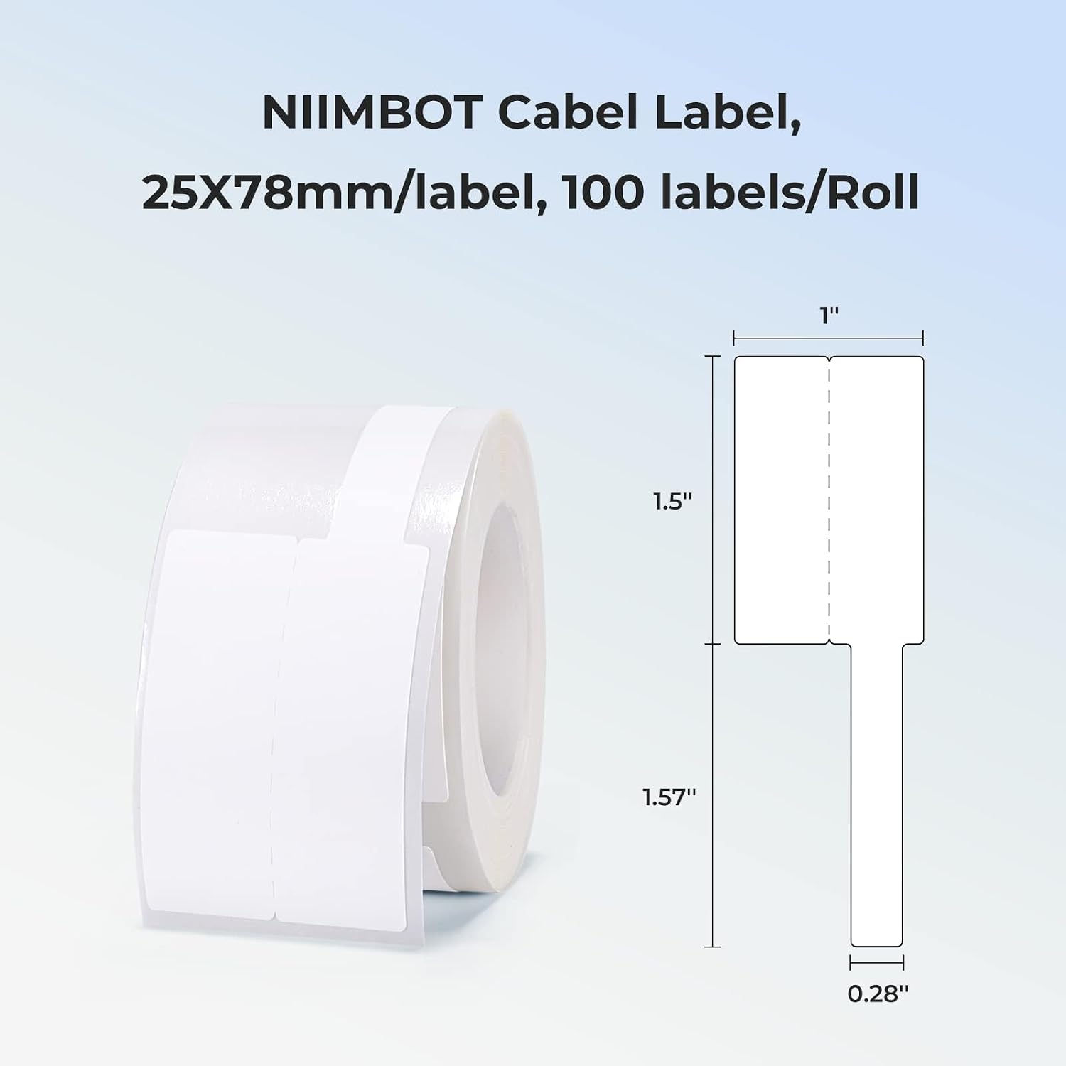 NIIMBOT Cable Labels 25 × 78mm White