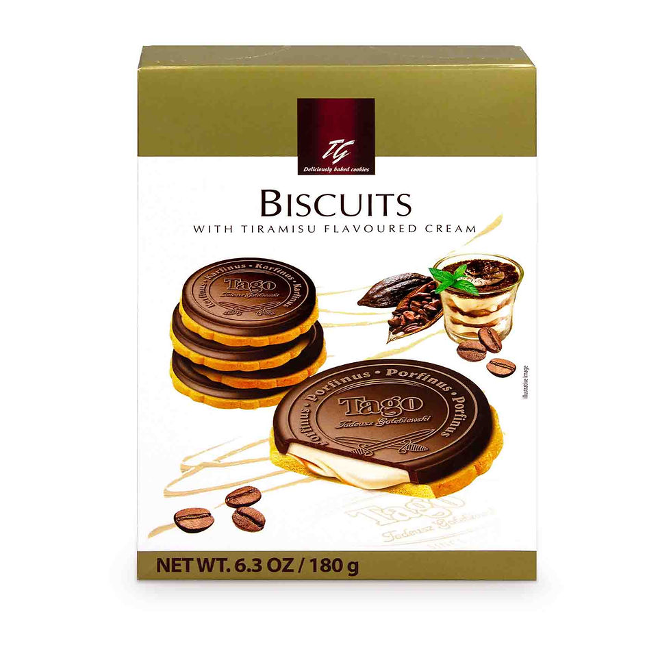 Galleta rellena de crema de tiramisú de 180 g de la marca Tago