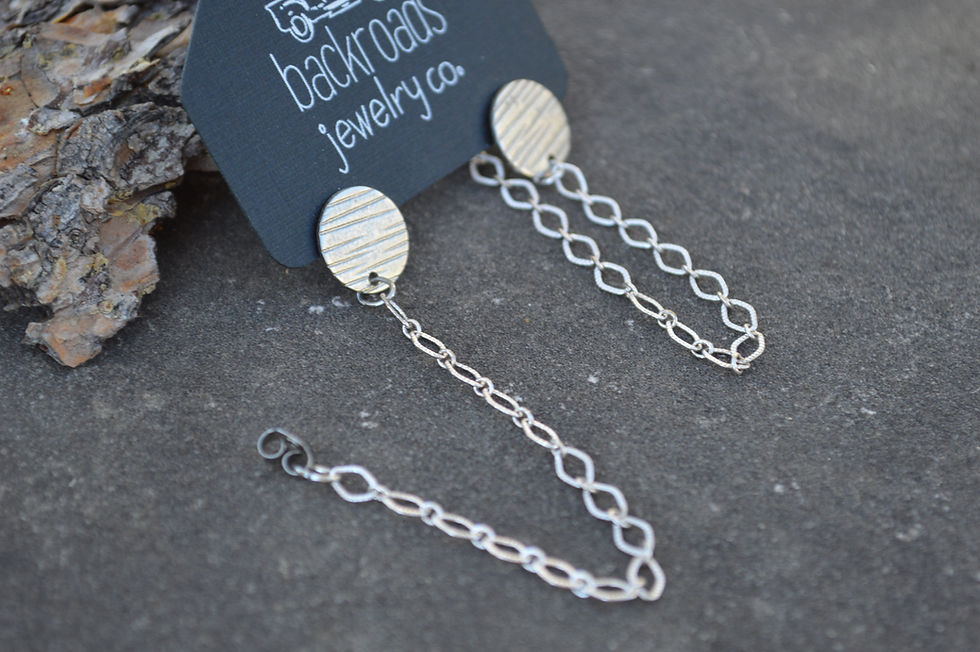 Thumbnail: Post and Bead Chain stud earrings