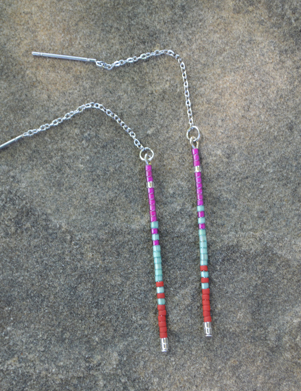 Thumbnail: Purple, Seaglass, and Red threaders