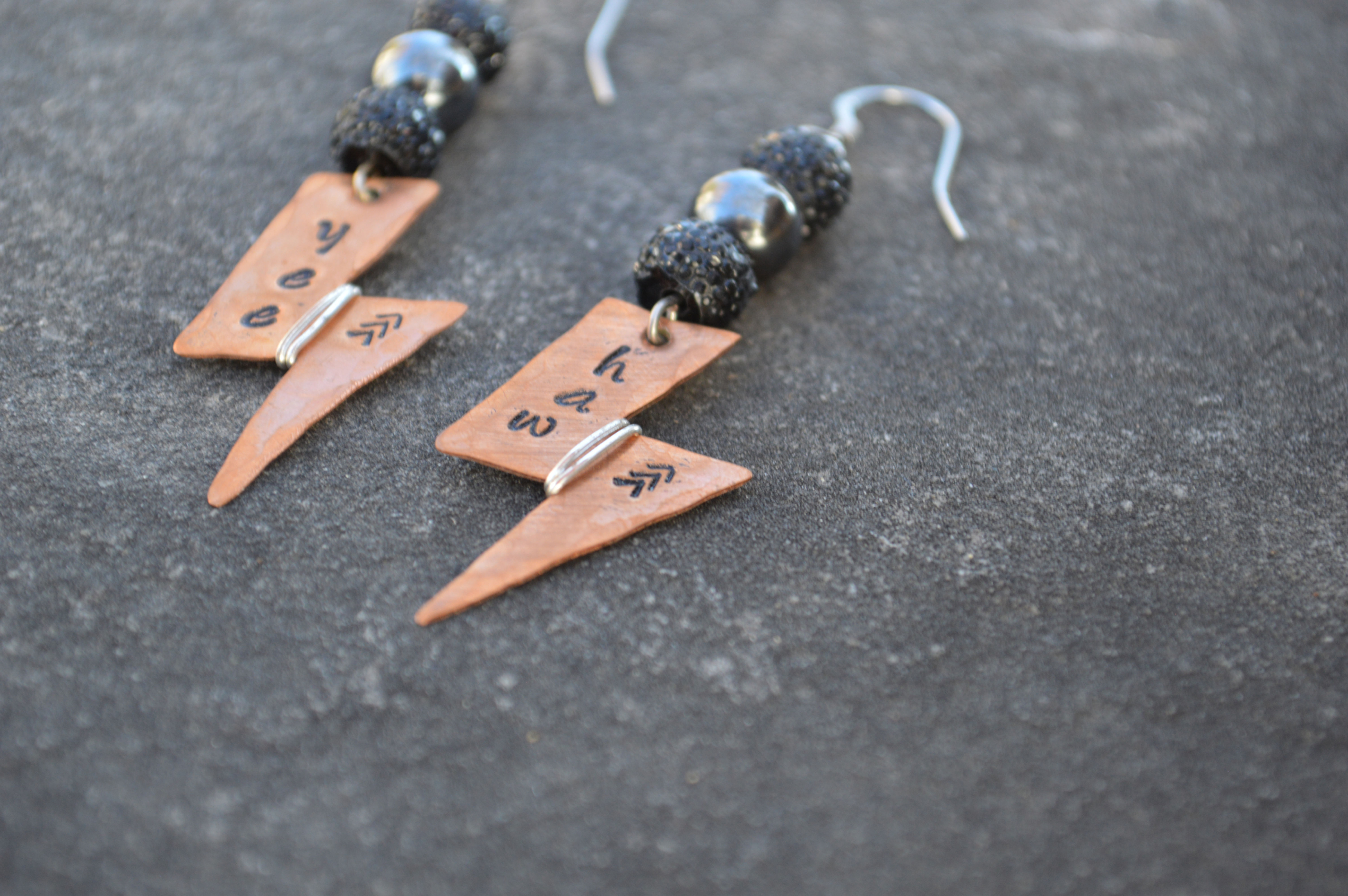 Yee Haw Copper Bolts earrings