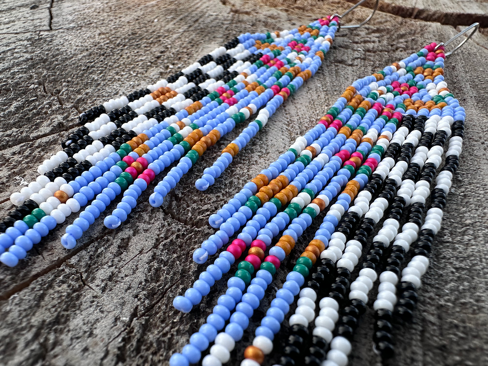 Thumbnail: Floral and Checker beaded fringe