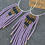 Thumbnail: Purple Retro Pinstripe beaded fringe