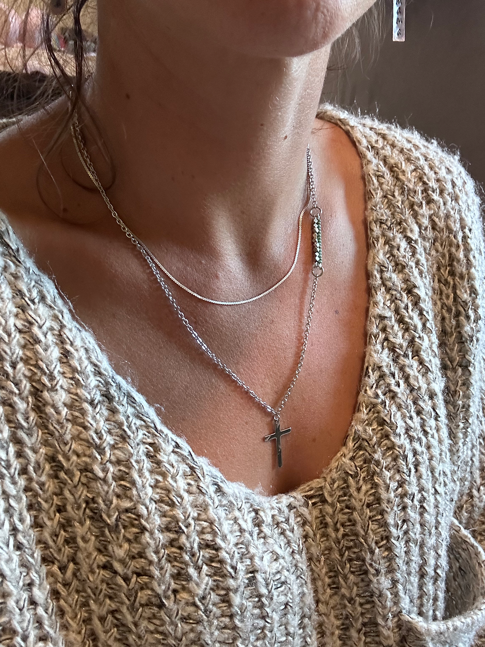Thumbnail: Cross and Bead Strand necklace