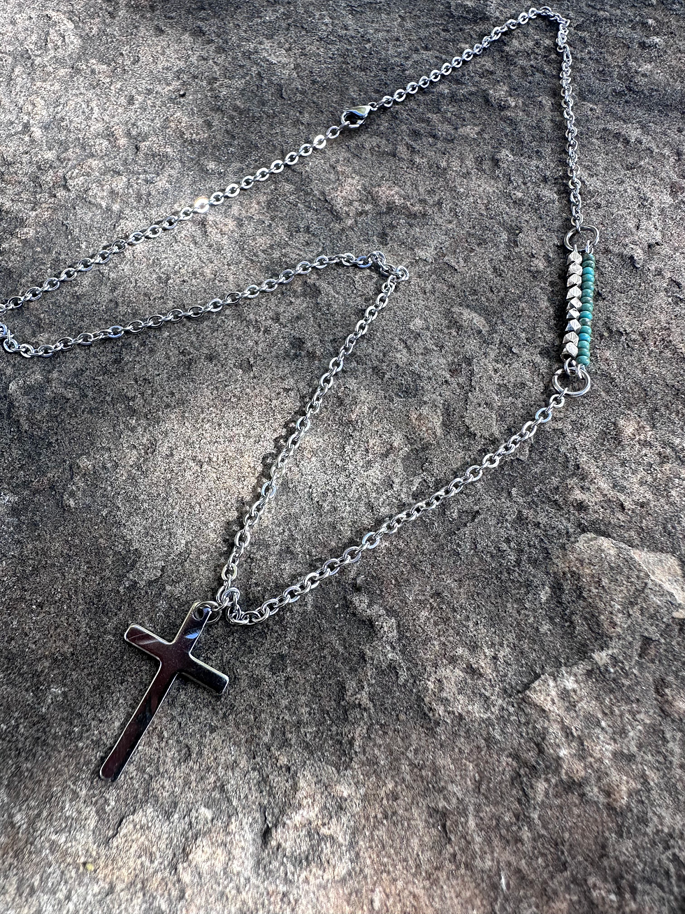 Thumbnail: Cross and Bead Strand necklace