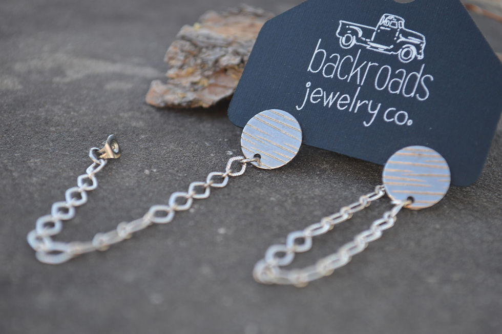 Thumbnail: Post and Bead Chain stud earrings