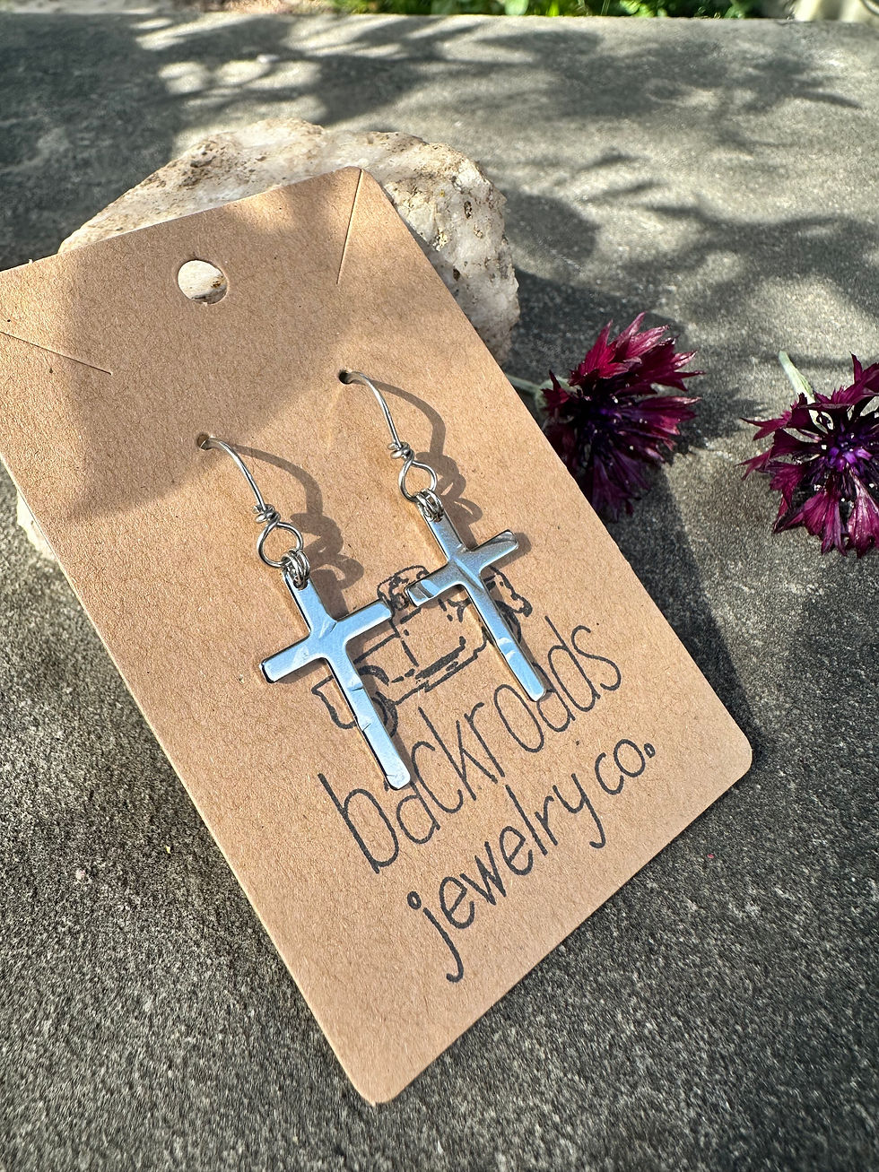 Thumbnail: Stainless Cross earrings