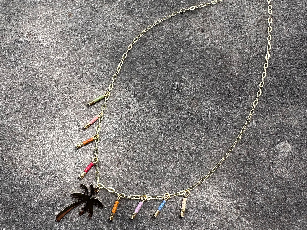 Thumbnail: Colorful Palm Tree necklace