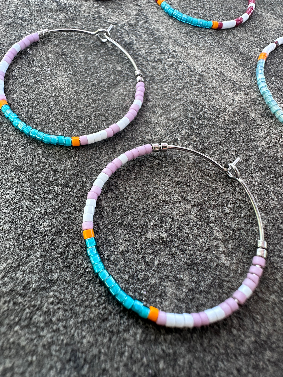Beaded Hoops