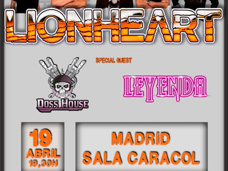 Lionheart -Madrid Date Confirmed 19-4-18