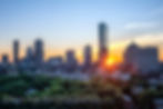 Boston Back Back Skyline at Sunset