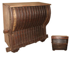 Repurposed Antique Teak Ox Cart Seat Bar Counter