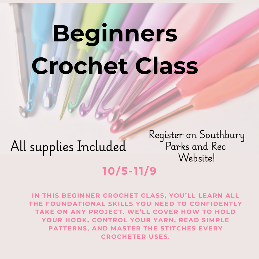 Beginners Crochet Soutbury 10/5-11/9