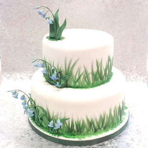Bluebell garden dairy free wedding cake
