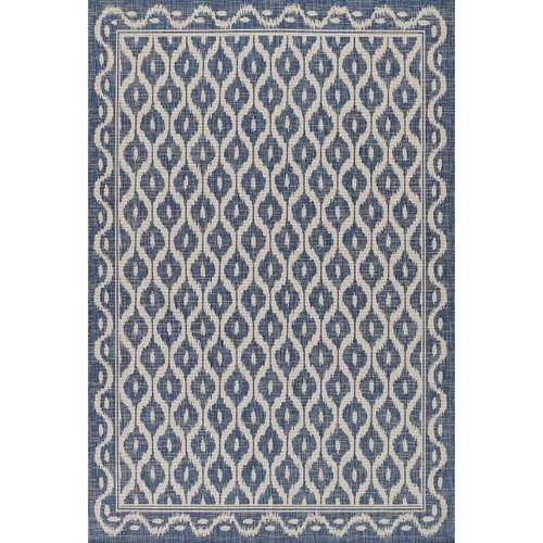 Blue Geometric Outdoor Rug afamilyaffairmaine