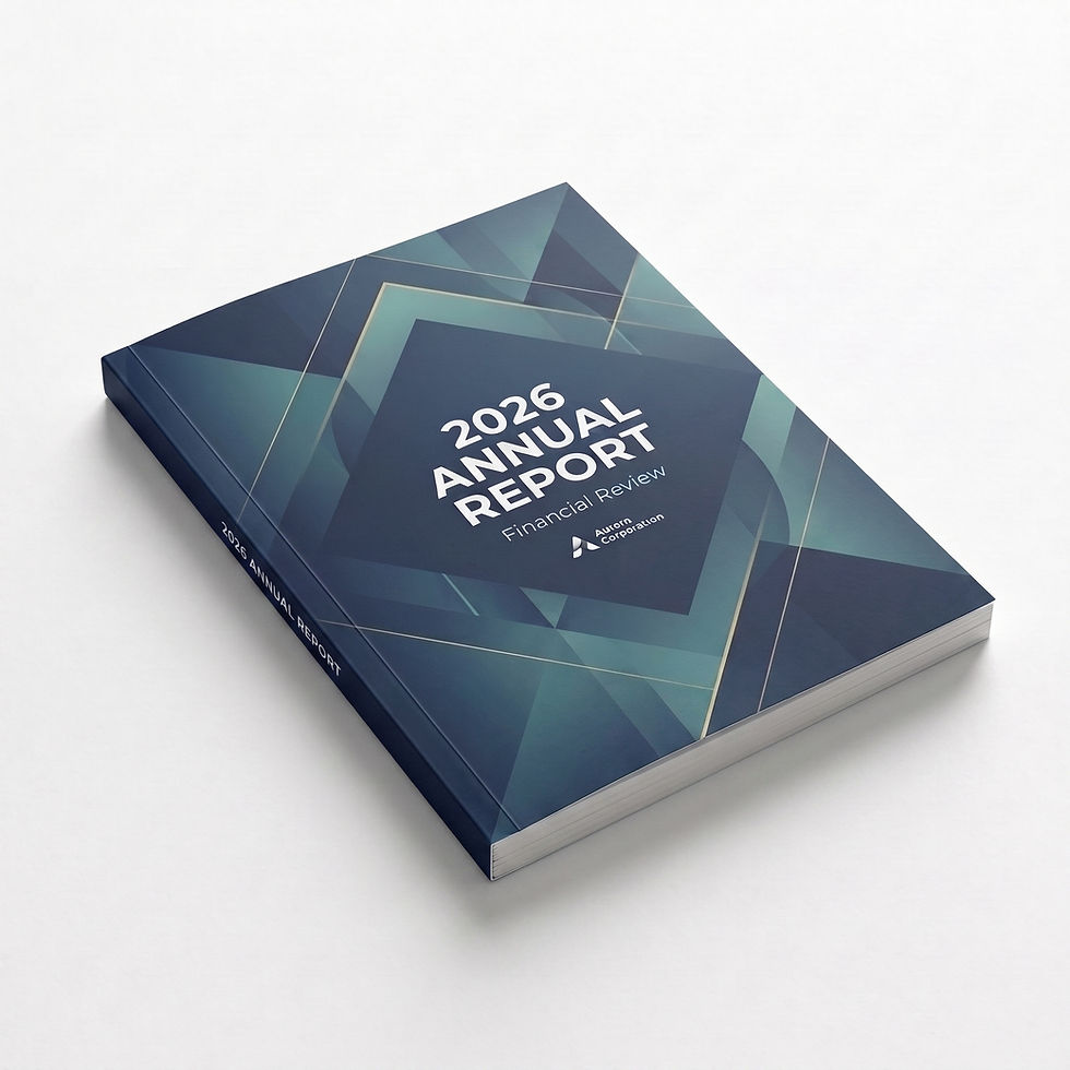Annual report booklet displayed on a white background