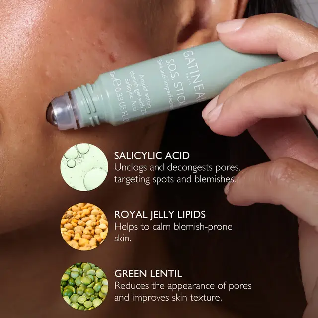 Thumbnail: Woman applying JINEA product with Salicylic Acid, Royal Jelly, and Green Lentil.