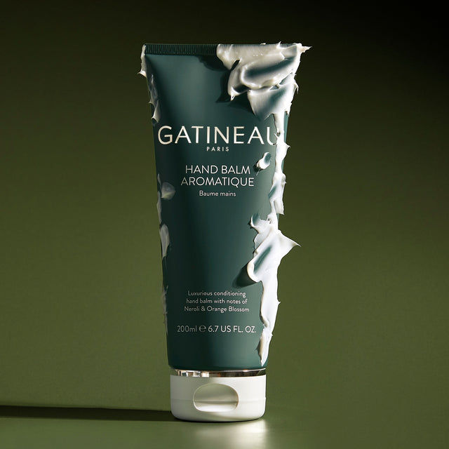 Thumbnail: Gatineau Paris Hand Balm Aromatique on dark green background, moisturizing hand cream.