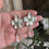 Miniatura: Aros Largos Silver Base Flor 3D Cuarzo