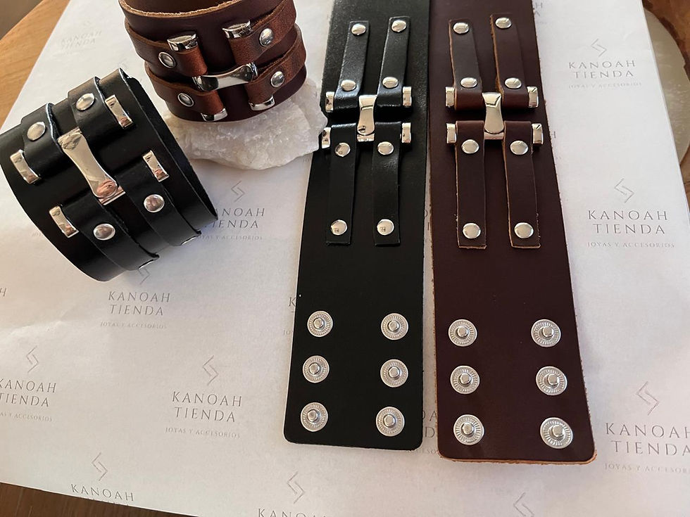 Miniatura: Brazalete Unisex Cuero  Aplicaciones Negro