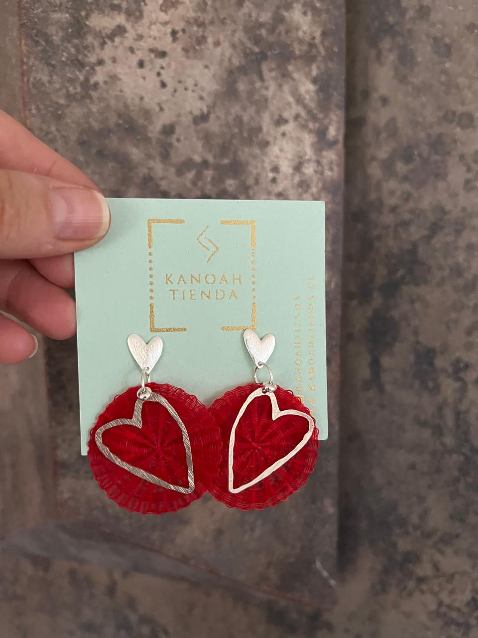 Miniatura: Aros Silver Corazón de Ágata Crin