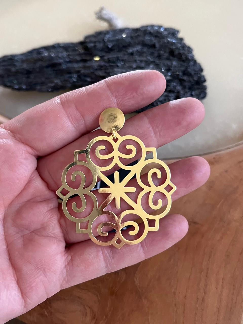 Miniatura: Aros Gold Maxi Mandala Calada