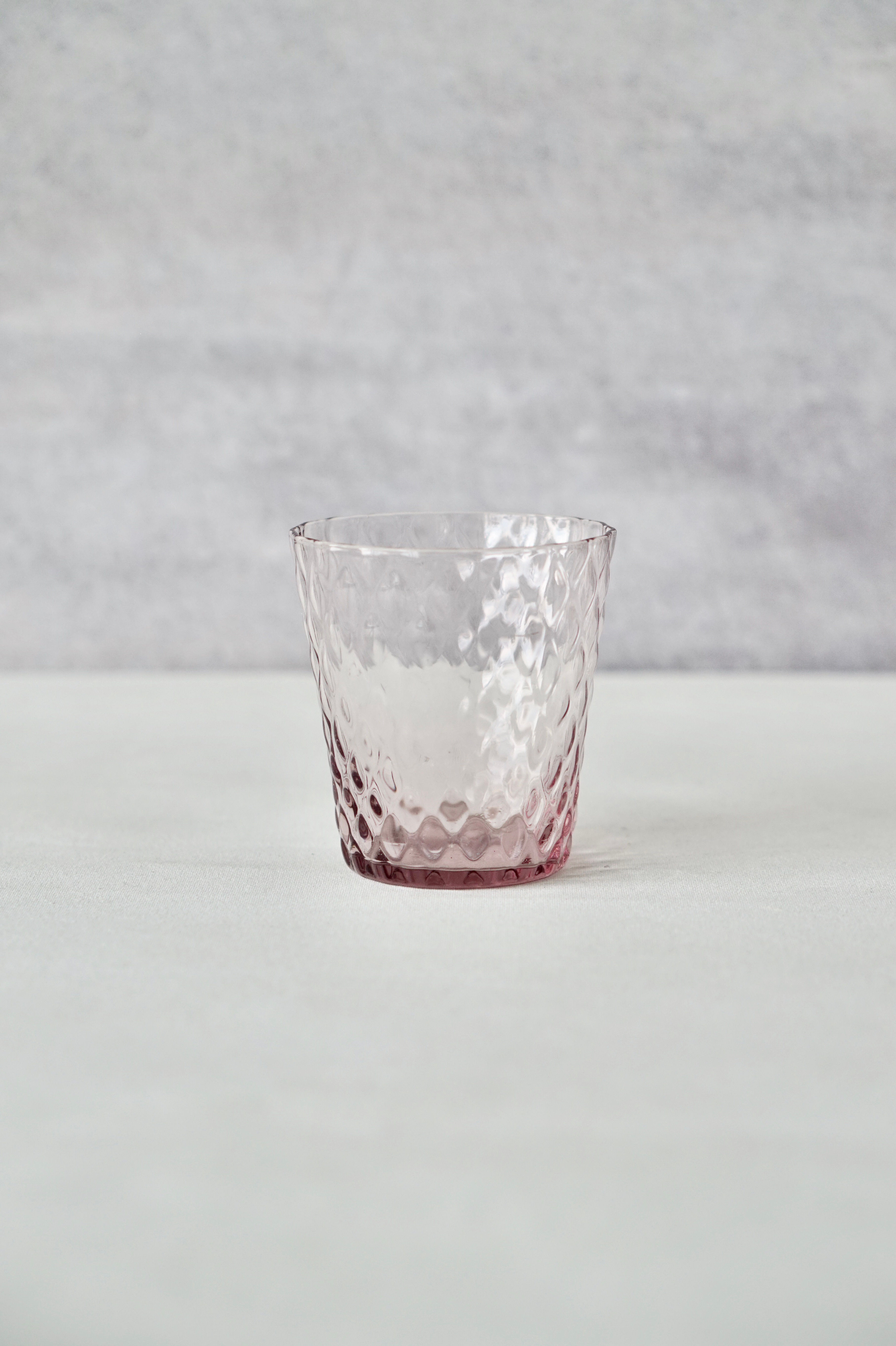 VASO VIDRIO MEDIANO ROSA TEXTURA