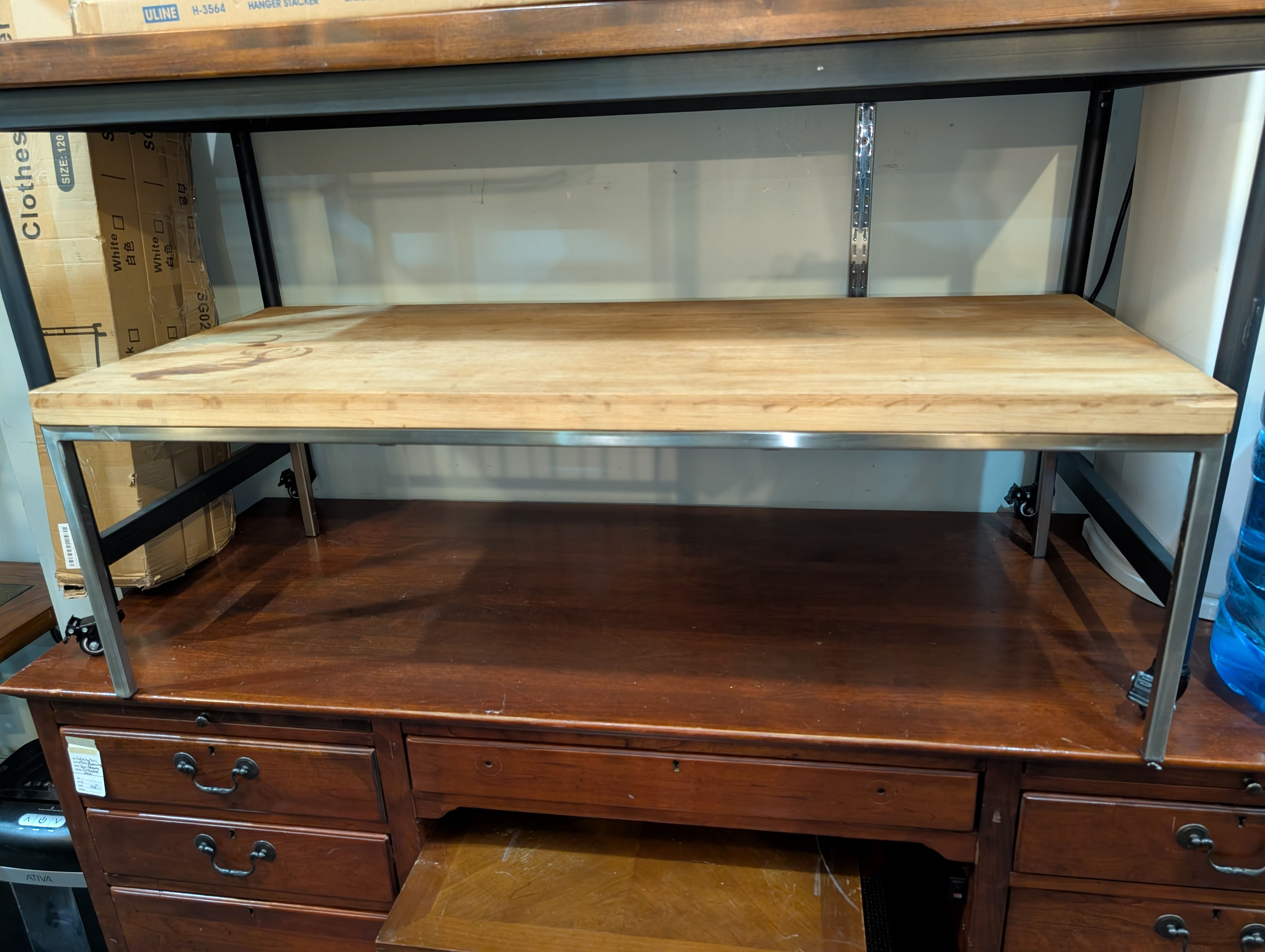 Coffee Table Lightwood Top With Metal Base 