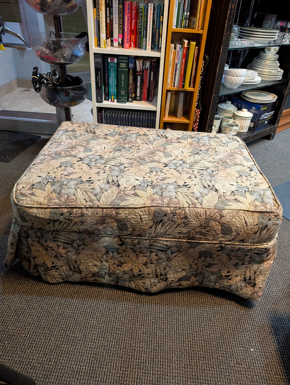 Thumbnail: Skirted Floral Ottoman 