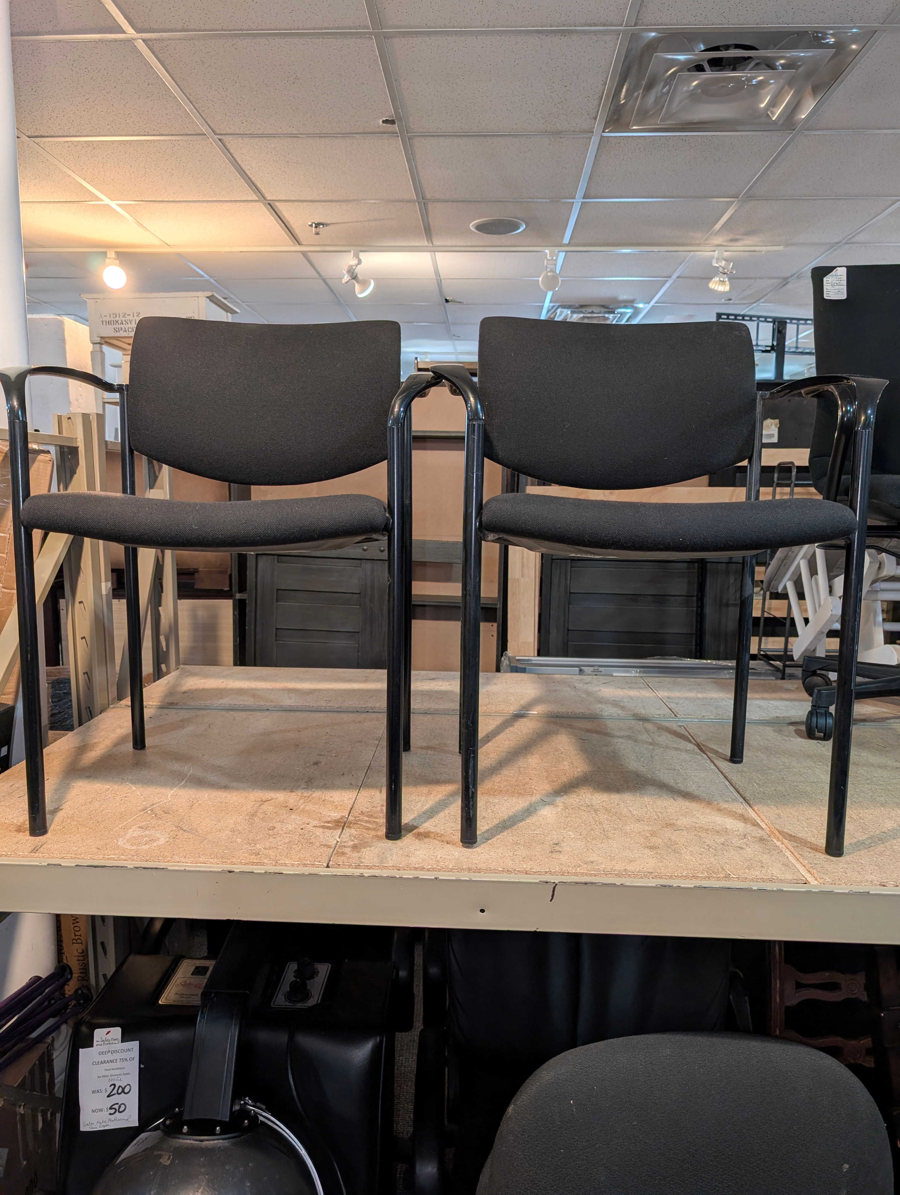 Black Armed Guest Chair #1-2