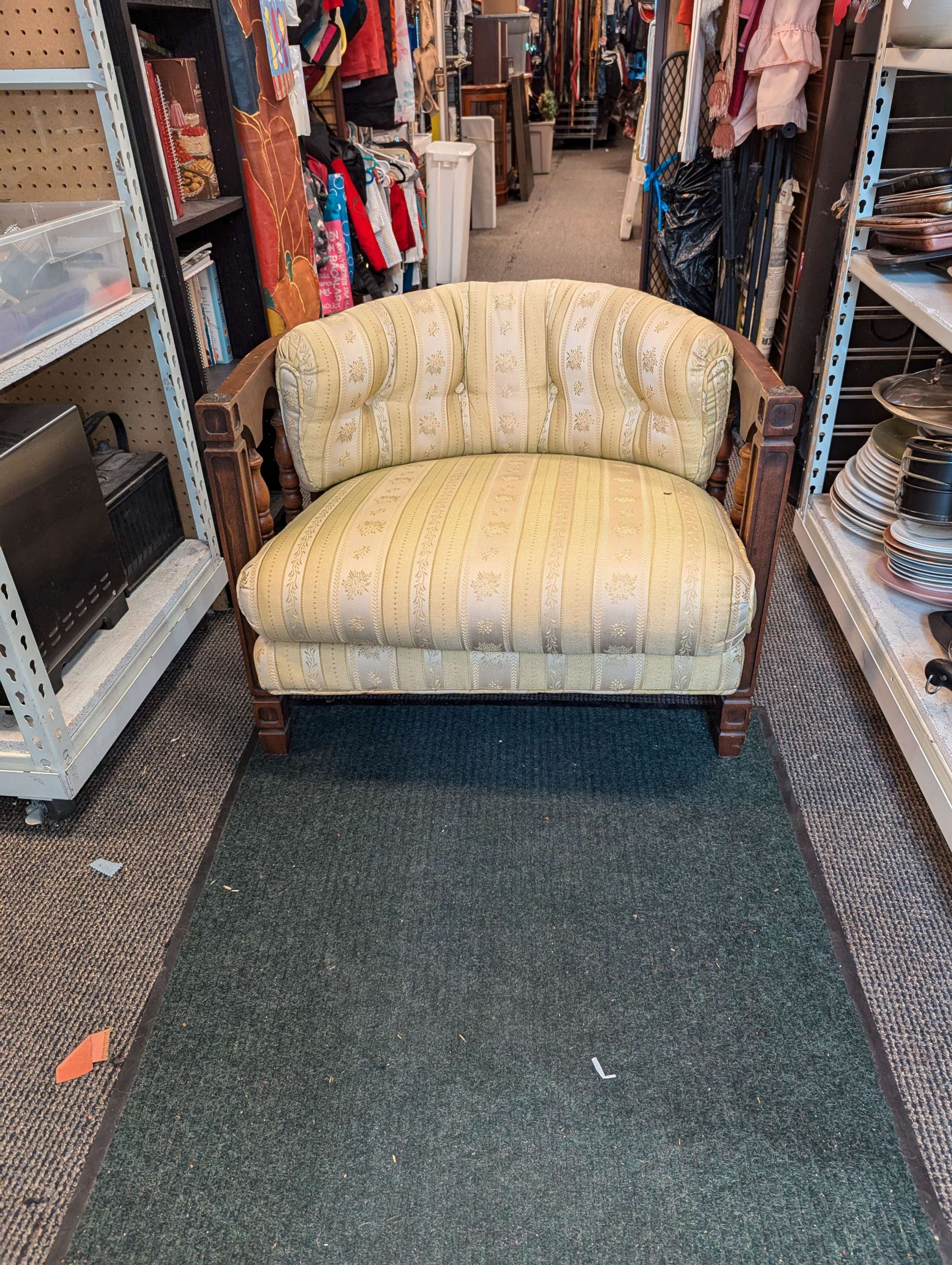 Hollywood Regency MCM Tuffed Spanish Revival Accent Chair #1-3