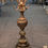 Thumbnail: Antique Ornate Brass Table Lamp With Pleated Silk Shade 