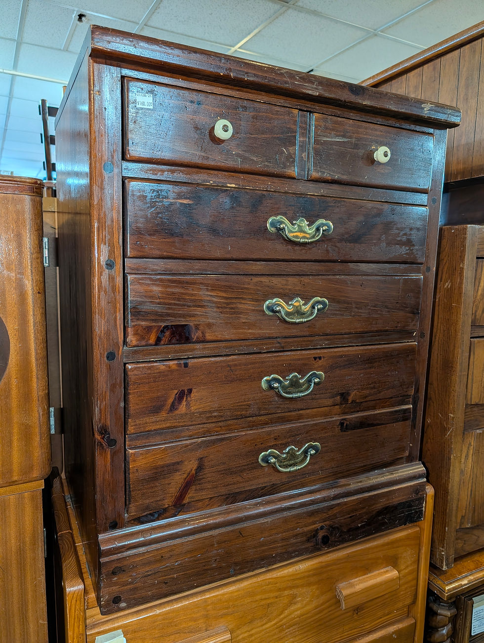 Miniatura: Vintage Pine 3 Drawer Chester Drawer Dresser 