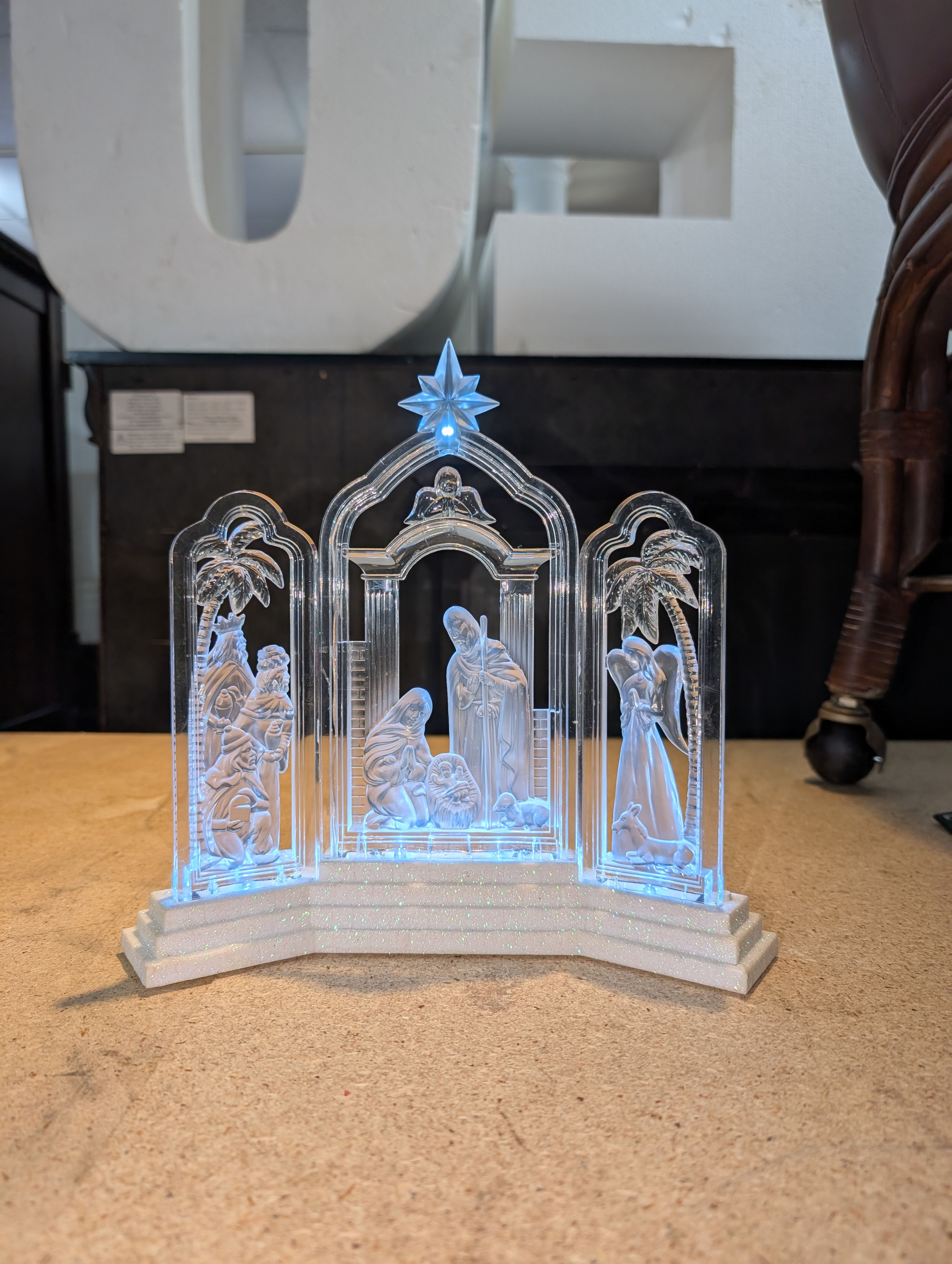 Acrylic LED Nativity Frieze Table Top Decorative 