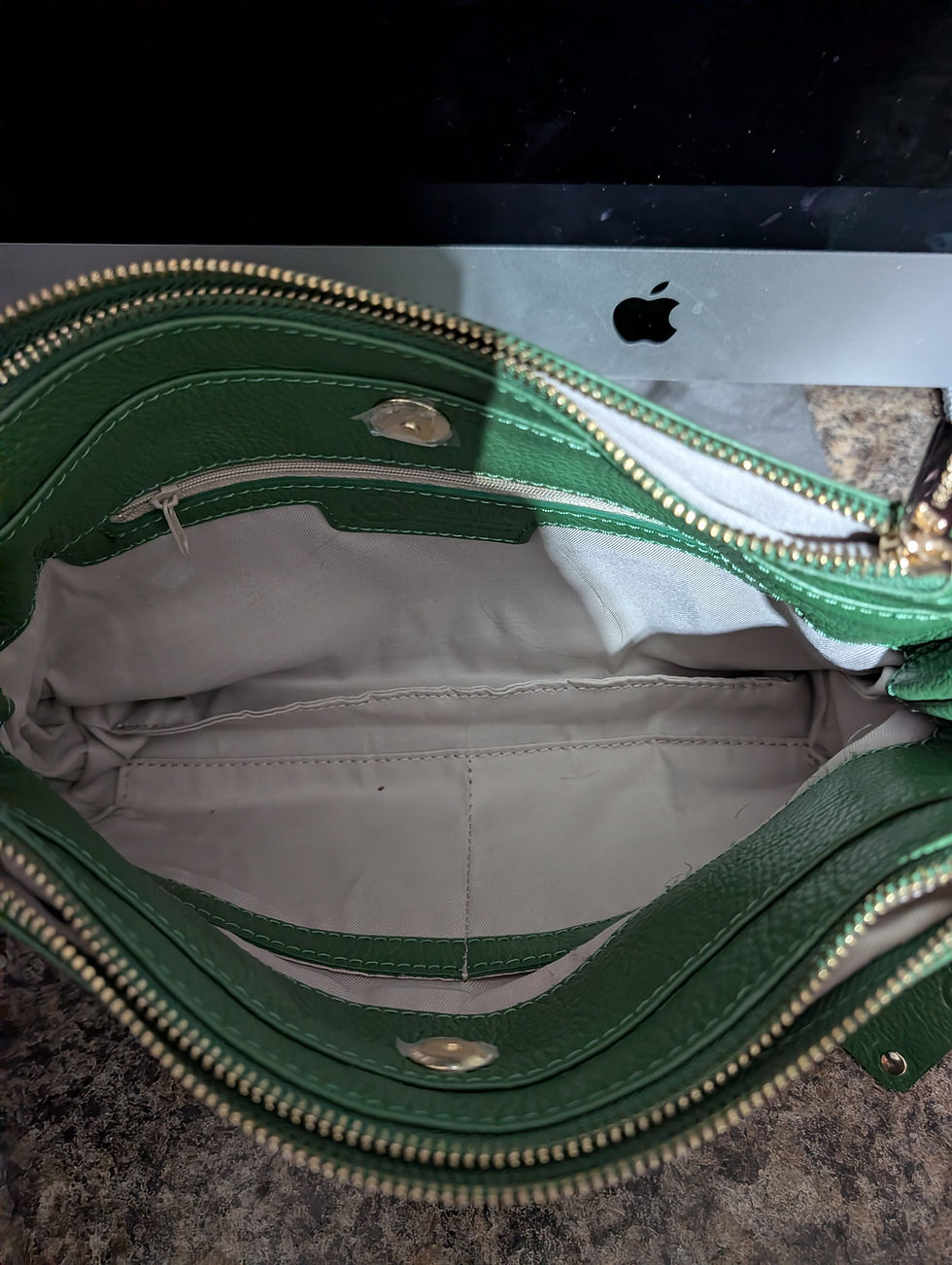 Thumbnail: Valentina Vachetta Italian Leather Small Crossbody Bag In Green 