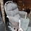 Thumbnail: Nursery Glider And Ottoman Set  White With Gray Cushion 