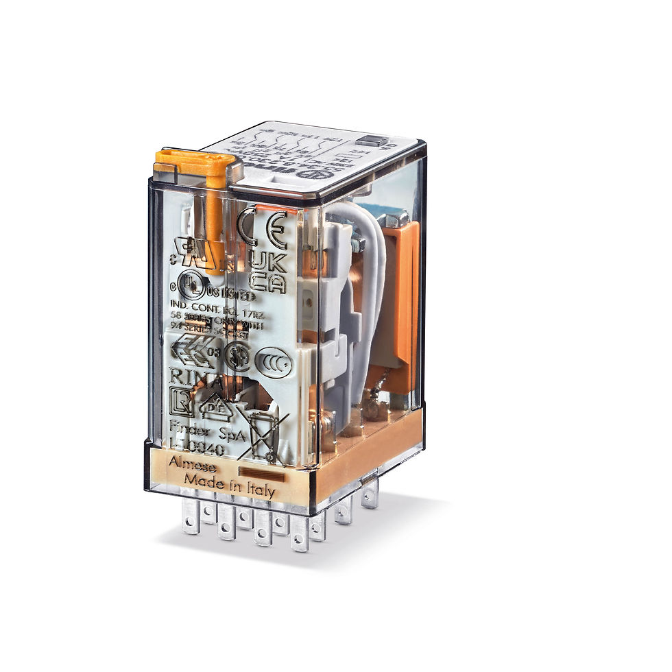 Finder 55 Series 14 Pin 4 Pole Relays with Test Facility & LED (AC)