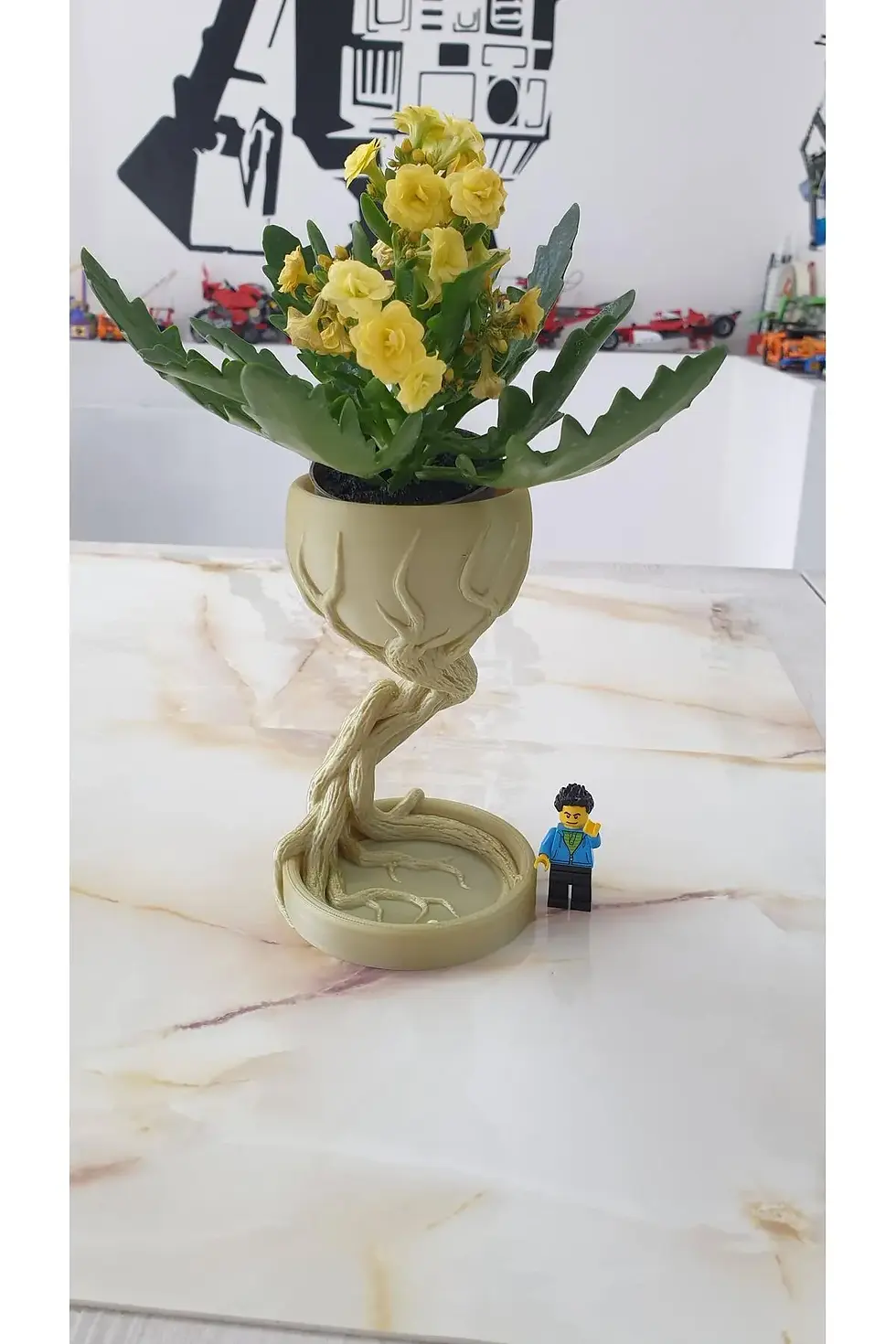 Küçük resim: 3D Baskı Ağaç Kökü Şekilli Minimalist Saksı