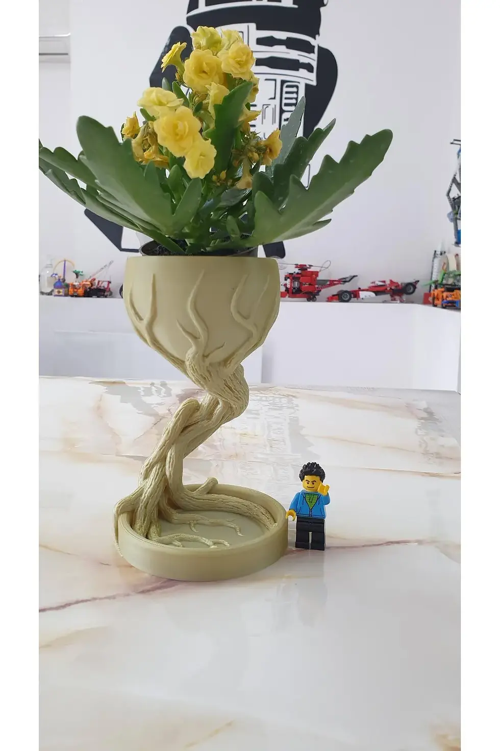 Küçük resim: 3D Baskı Ağaç Kökü Şekilli Minimalist Saksı