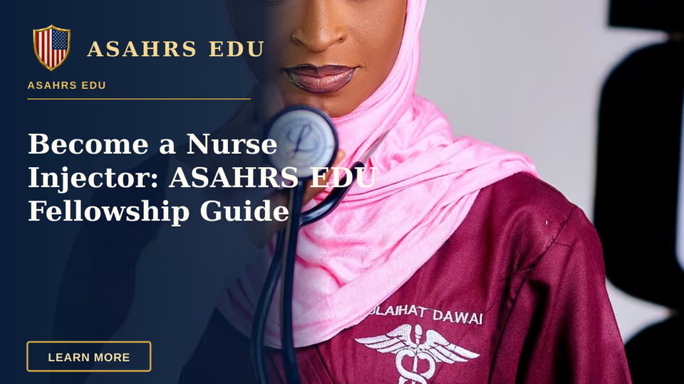 Learning how to become a nurse injector includes device-neutral technique training and supervised practice with ASAHRS EDU.