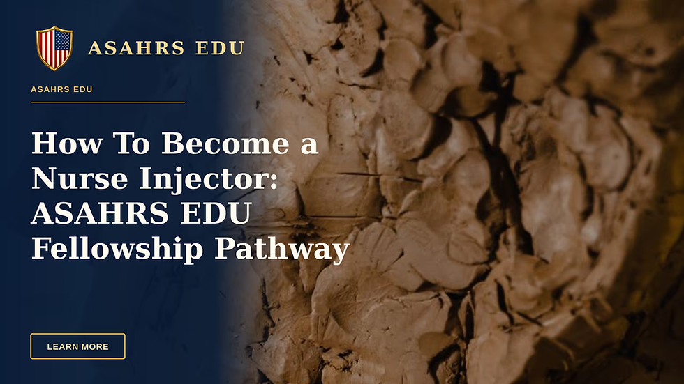 How To Become a Nurse Injector: ASAHRS EDU Fellowship Pathway