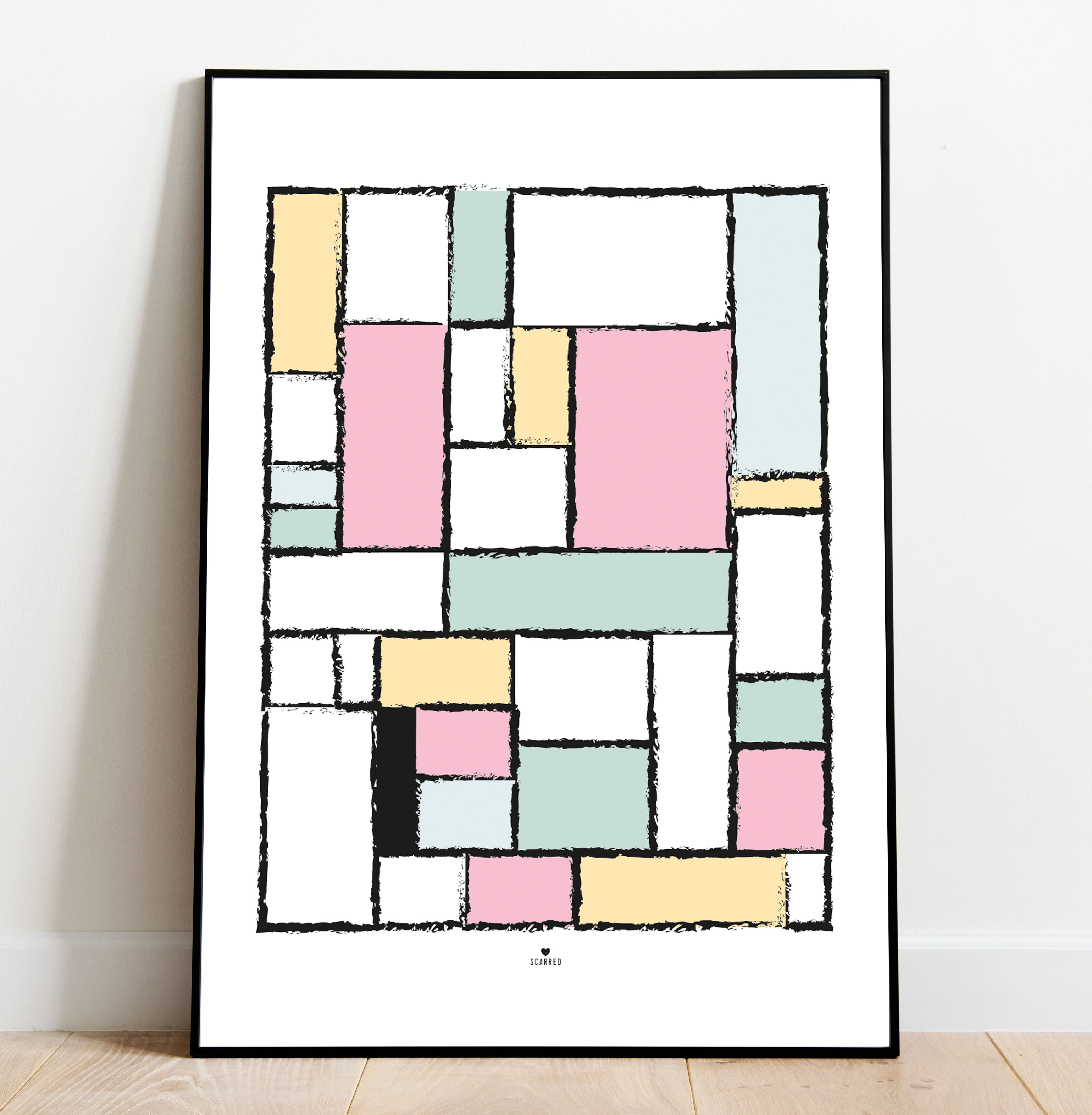 Estilo Mondrian ( tono pastel tiza )