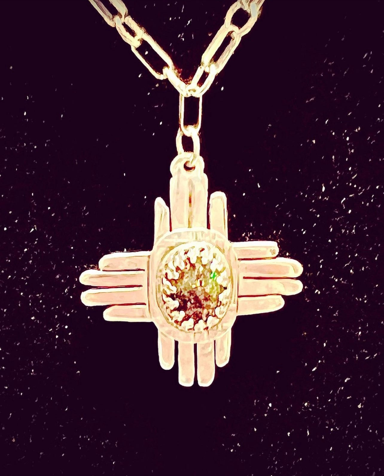 Sterling Silver Zia Opal Pendant