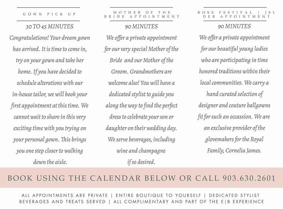 Appointments Elevated Bridal