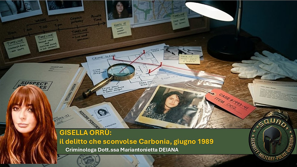 Gisella Orrù: il delitto che sconvolse Carbonia (dott.ssa Mariantonietta Deiana)