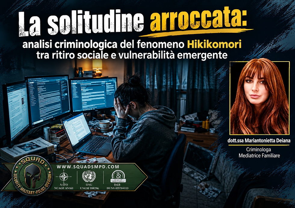 La solitudine arroccata: analisi criminologica del fenomeno Hikikomori tra ritiro sociale e vulnerabilità emergente. Dott.ssa Mariantonietta Deiana