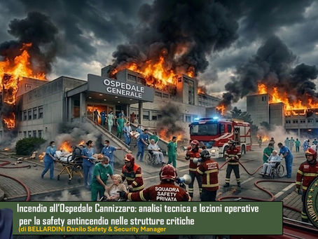 Incendio all’Ospedale Cannizzaro: analisi tecnica e lezioni operative per la safety antincendio nelle strutture critiche (Safety & Security Manager Bellardini Danilo)