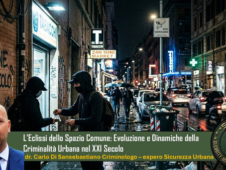 L’Eclissi dello Spazio Comune: Evoluzione e Dinamiche della Criminalità Urbana nel XXI Secolo (dr. Di Sansebastiano Carlo)