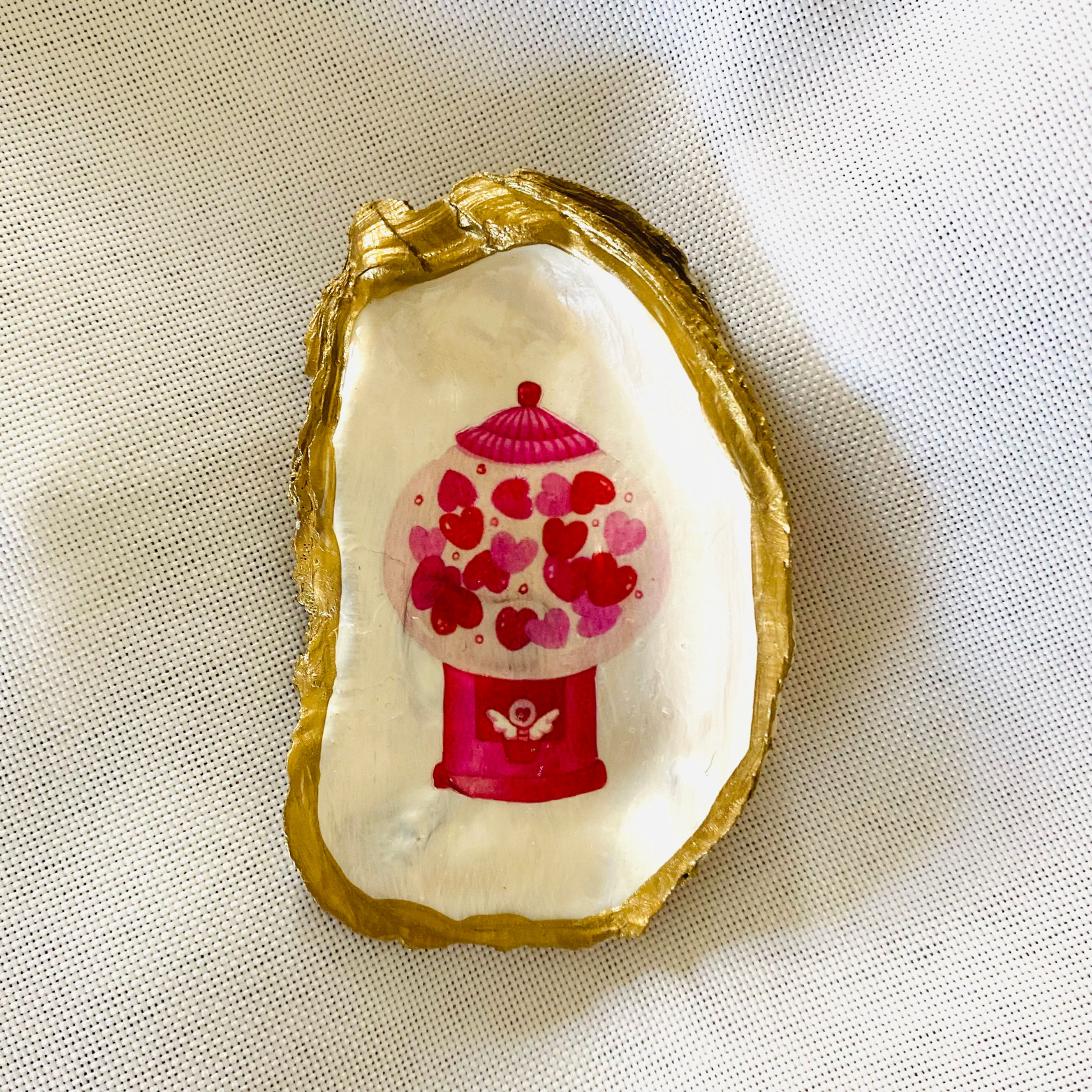 Gumball Hearts - Oyster Ring Dish or Ornament