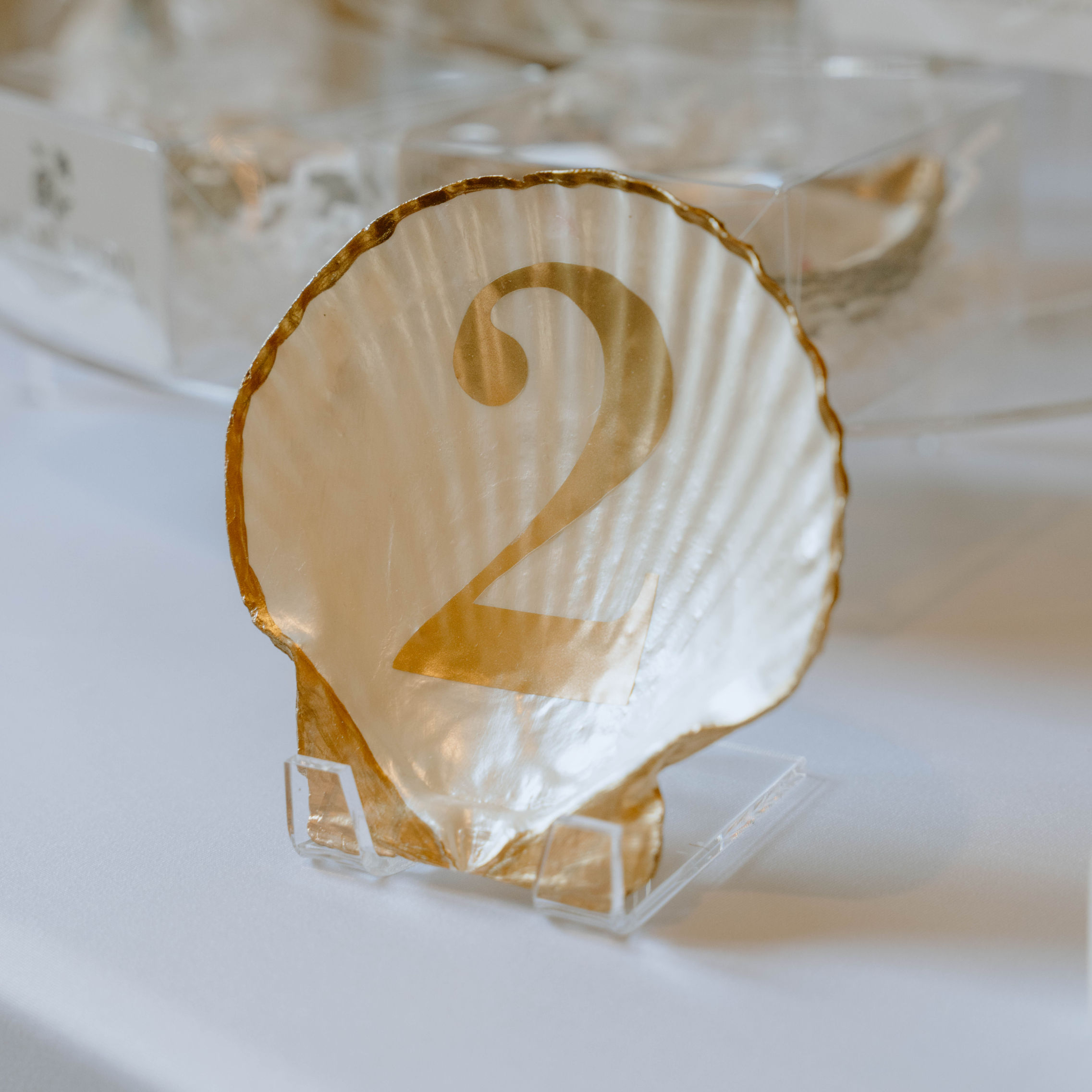 Gold Scallop Shell Table Number